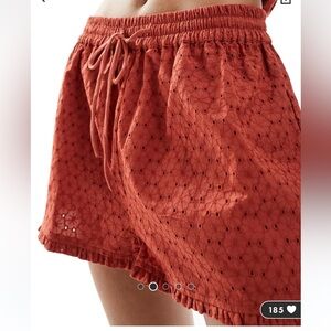 Broderie shuffle shorts and terra-cotta